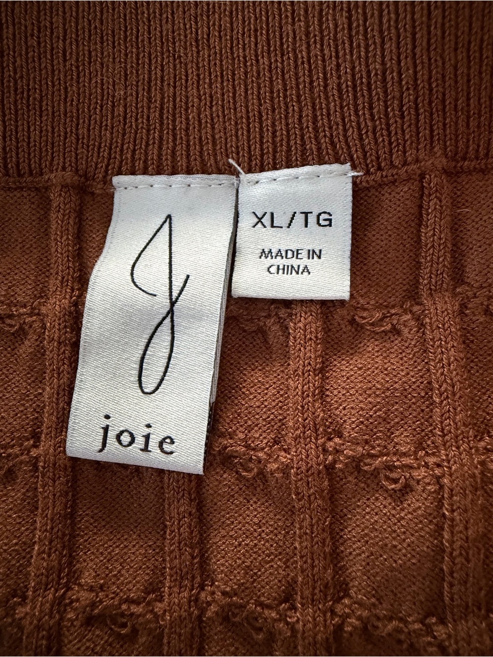 Joie Brown Cable Knit Midi Skirt XL Sporty Chic Comfort Minimalist Neutral Boho - Picture 7 of 8